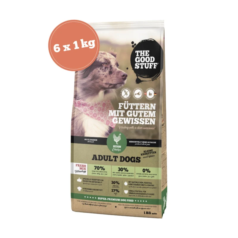 The Goodstuff Adult Minis – Premium Trockenfutter mit Huhn für kleine Hunderassen: Extra kleine Kroketten, leicht verdaulich, reich an natürlichen Proteinen