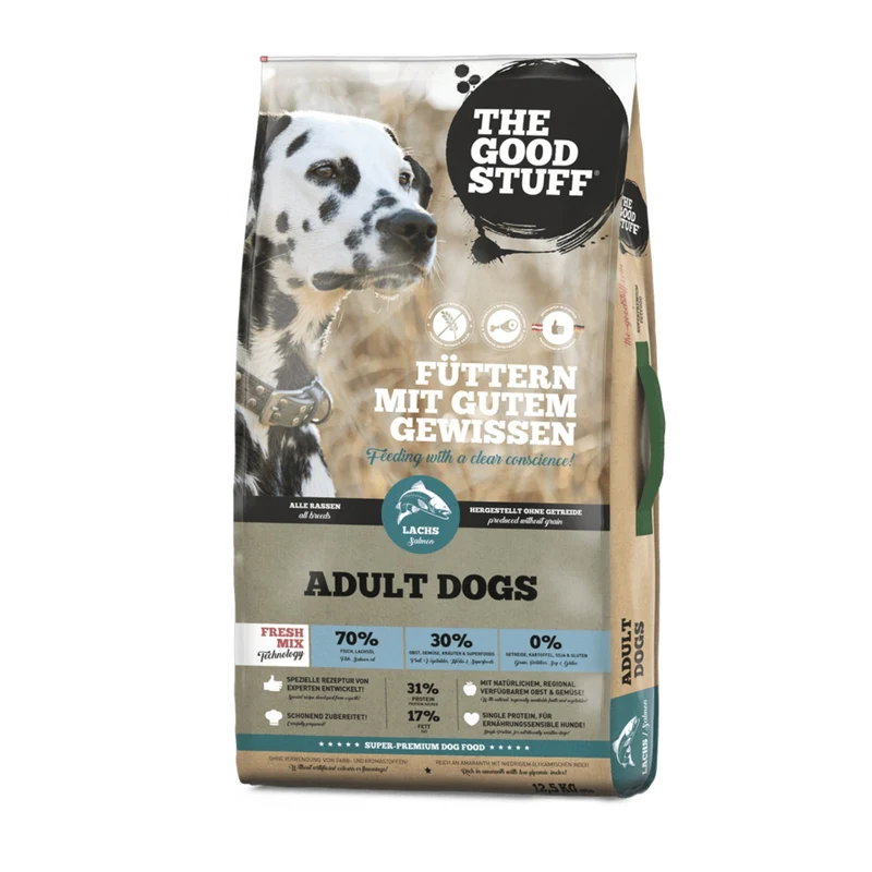 The Goodstuff Adult Dogs Lachs Trockenfutter – Getreidefreie Premium-Vollnahrung mit Omega-3 für glänzendes Fell, starke Abwehrkräfte und natürliche Vitalität