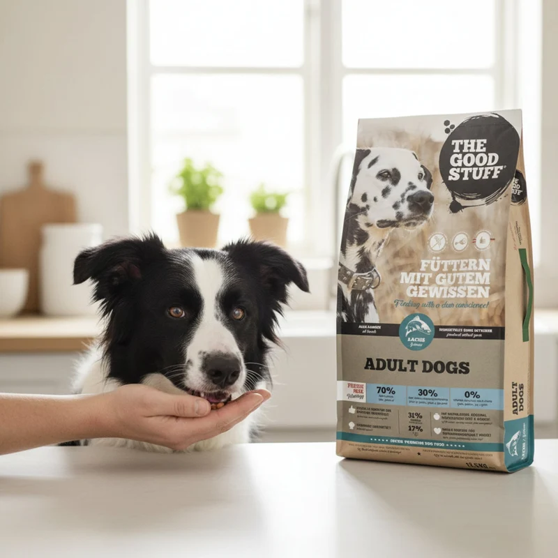 The Goodstuff Adult Dogs Lachs Trockenfutter – Getreidefreie Premium-Vollnahrung mit Omega-3 für glänzendes Fell, starke Abwehrkräfte und natürliche Vitalität