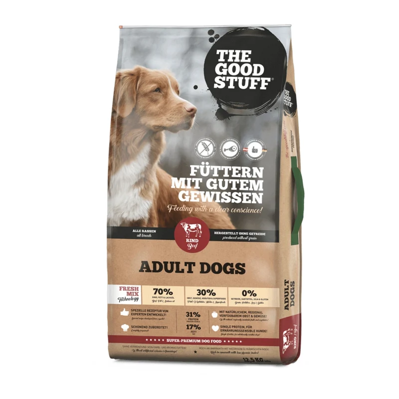 The Goodstuff Adult Dogs Rind Premium Trockenfutter für erwachsene Hunde – Getreidefrei, Natürlich & Leicht Verdaulich für Gesunde Vitalität