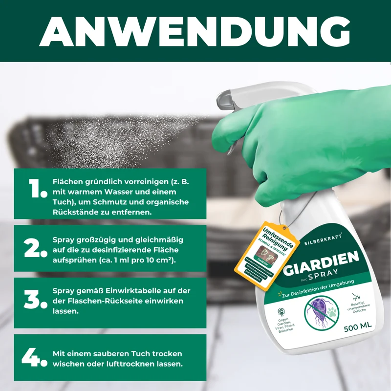 Giardienspray gegen Giardien, Bakterien, Viren & Pilze inkl. kostenloses eBook