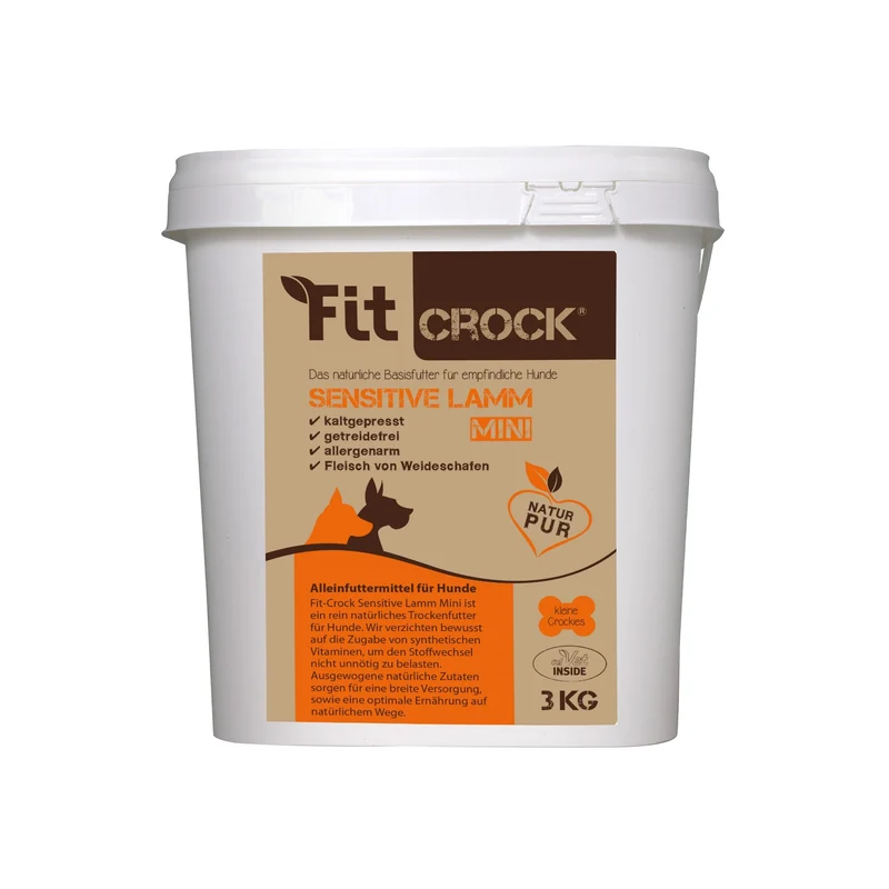 cdVet Fit-Crock Sensitive Lamm Mini – Kaltgepresstes Trockenfutter für empfindliche Hunde mit Verdauungsproblemen, schonend & leicht verdaulich