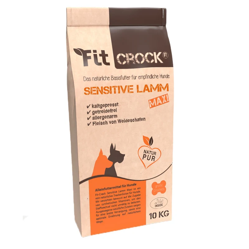 cdVet Fit-Crock Sensitive Lamm Maxi – Kaltgepresstes Trockenfutter für empfindliche große Hunde mit Verdauungsproblemen