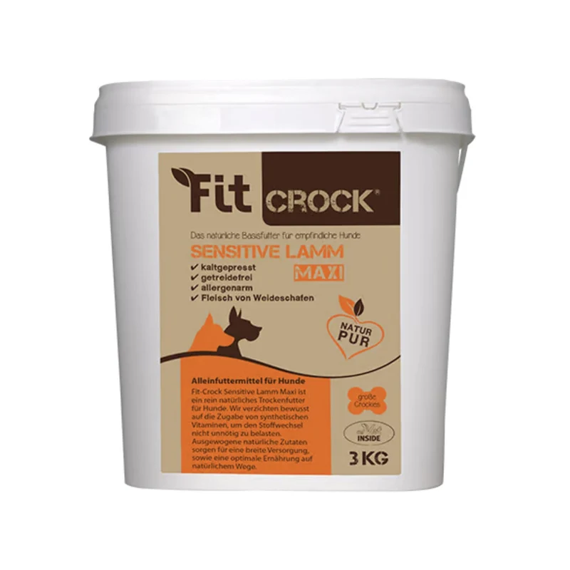 cdVet Fit-Crock Sensitive Lamm Maxi – Kaltgepresstes Trockenfutter für empfindliche große Hunde mit Verdauungsproblemen