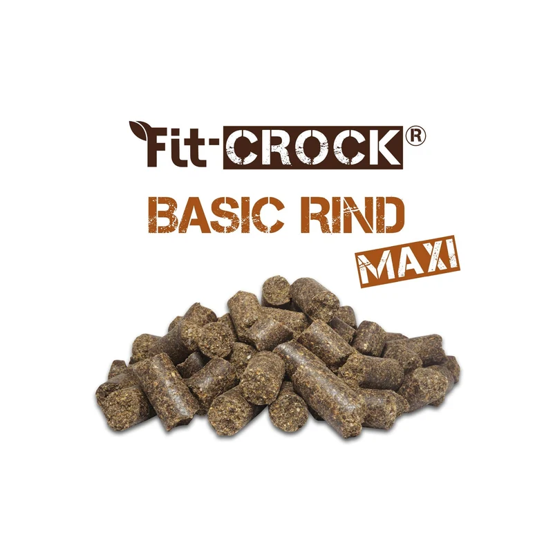 cdVet Fit-Crock Basic Rind Maxi - Kaltgepresstes Premium-Trockenfutter für große Hunde mit natürlichen Zutaten
