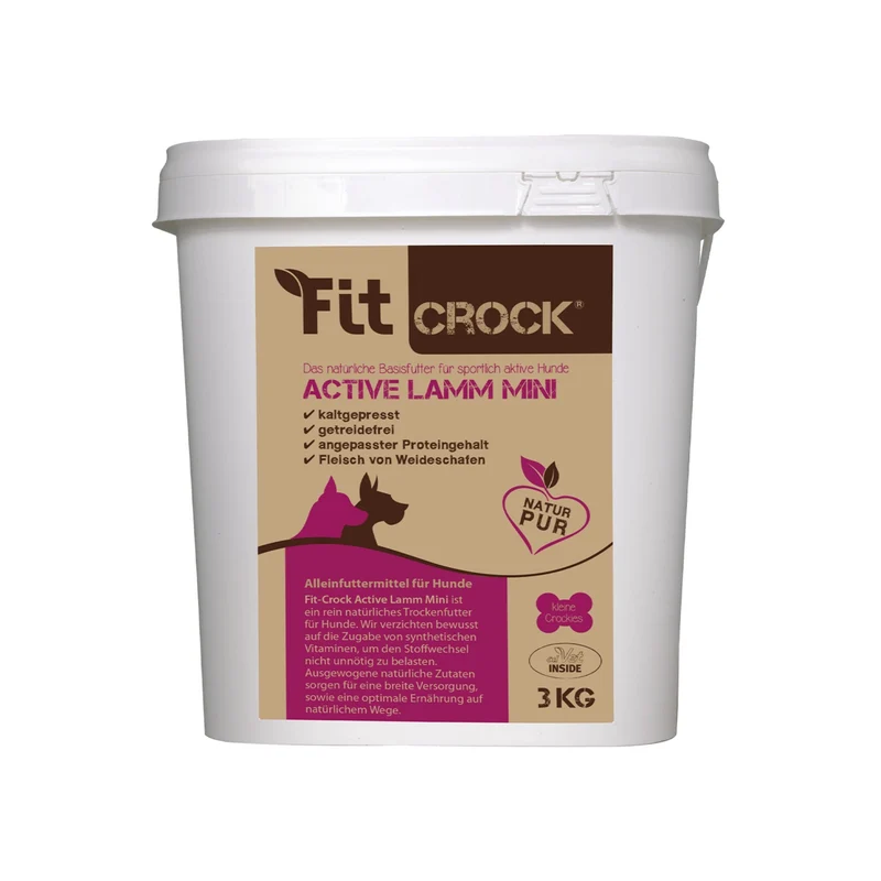 cdVet Fit-Crock Active Lamm Mini – Kaltgepresstes Premium-Trockenfutter für aktive Hunde mit empfindlicher Verdauung