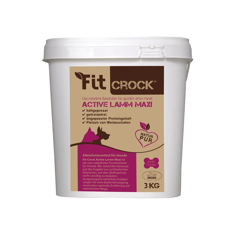 cdVet Fit-Crock Active Lamm Maxi – Kaltgepresstes Premium-Trockenfutter für aktive große Hunde mit Lammfleisch & natürlichen Zutaten