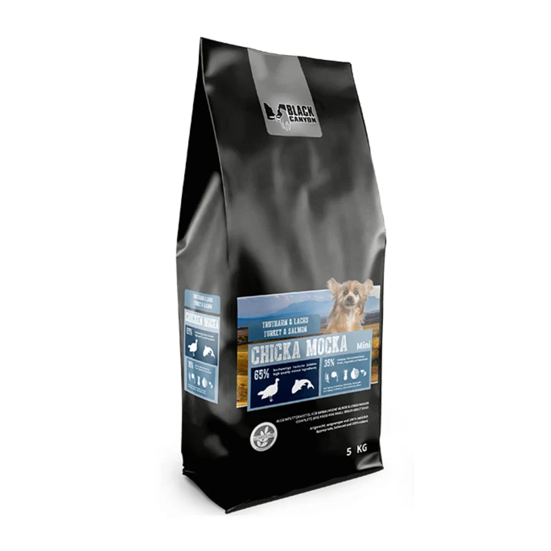 Black Canyon Chicka Mocka Mini – Premium Trockenfutter mit Truthahn & Lachs für kleine Hunde – Getreidefreie Rezeptur für sensible Verdauung