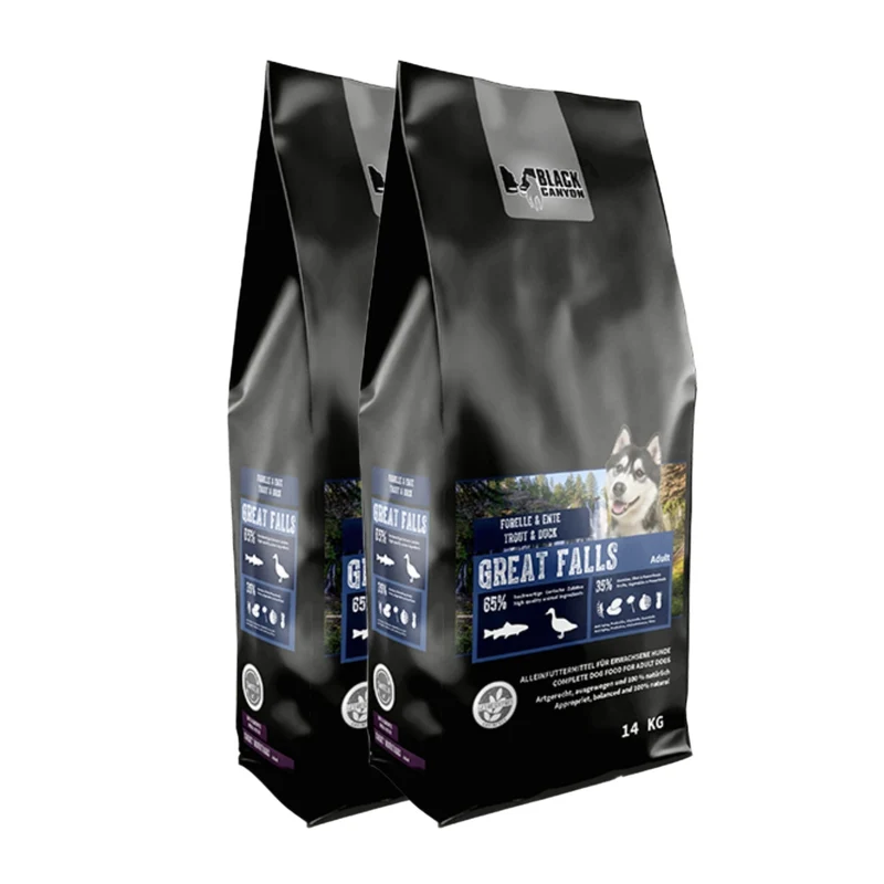 Black Canyon Great Falls Premium Trockenfutter mit frischer Forelle & zarter Ente – Getreidefreie Naturrezeptur für glänzendes Fell, gesunde Verdauung & volle Vitalität | Ideal für ernährungssensible & aktive Hunde