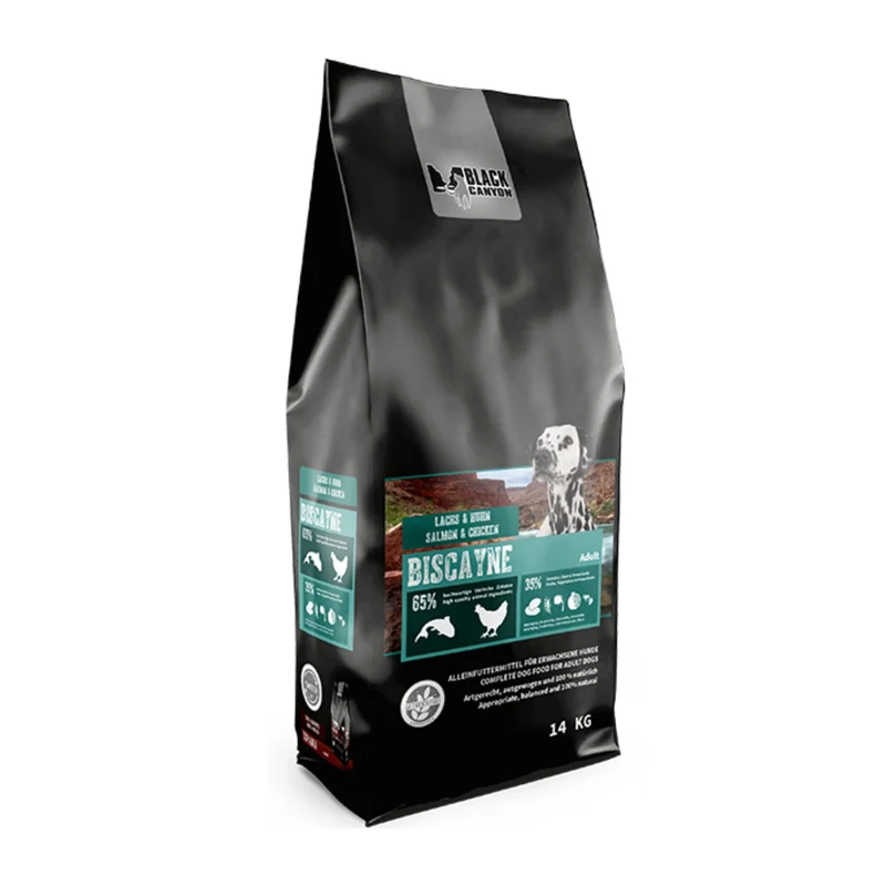 Black Canyon Biscayne – Premium Trockenfutter mit Lachs & Huhn | Getreidefreie Rezeptur mit 65 % Fleischanteil für ausgewachsene Hunde mit empfindlicher Verdauung