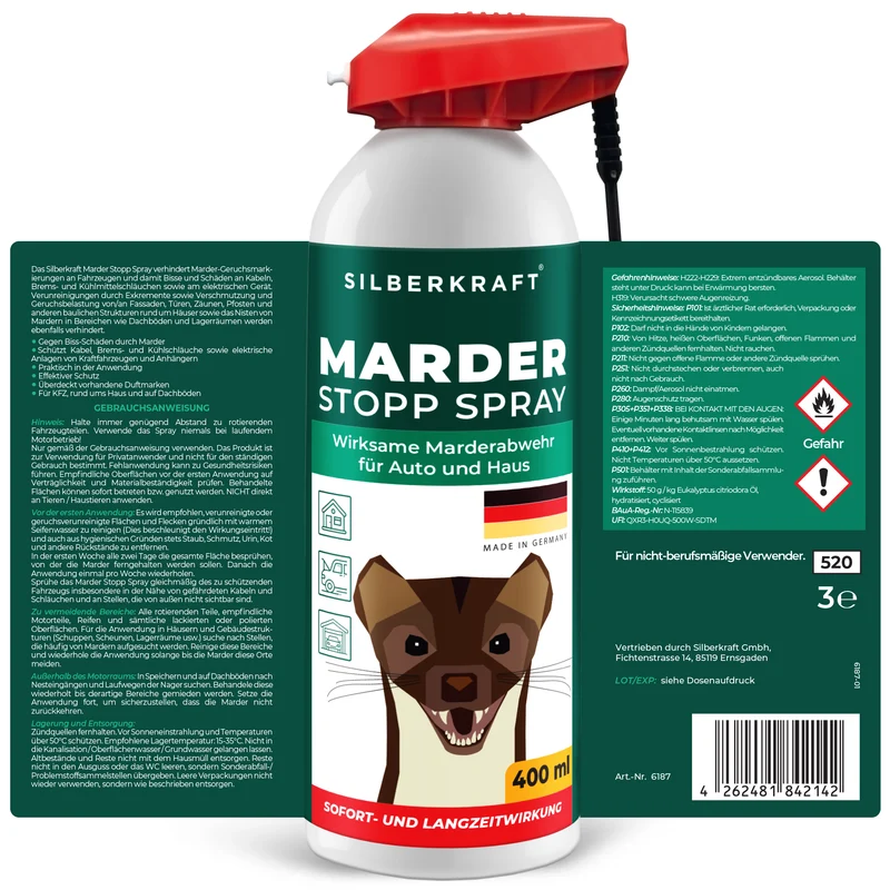 Marder-Stopp Spray: Hochwirksamer Marderschutz für dein Auto und Zuhause