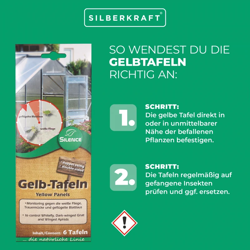 Silence Gelbtafeln (klein): Optimales Monitoring gegen die weiße Fliege, Trauermücke und Blattlaus