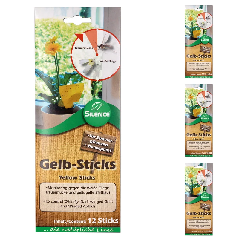 Silence Gelb-Sticks: Effektives Monitoring gegen die weiße Fliege, Trauermücke und Blattlaus