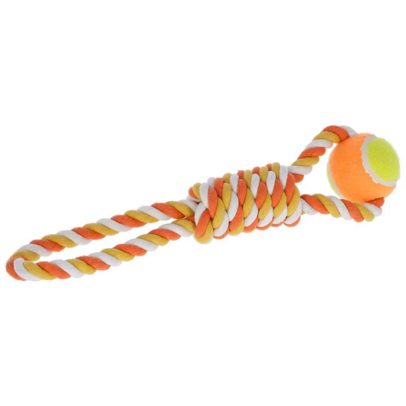Palla con corda in cotone per cani
