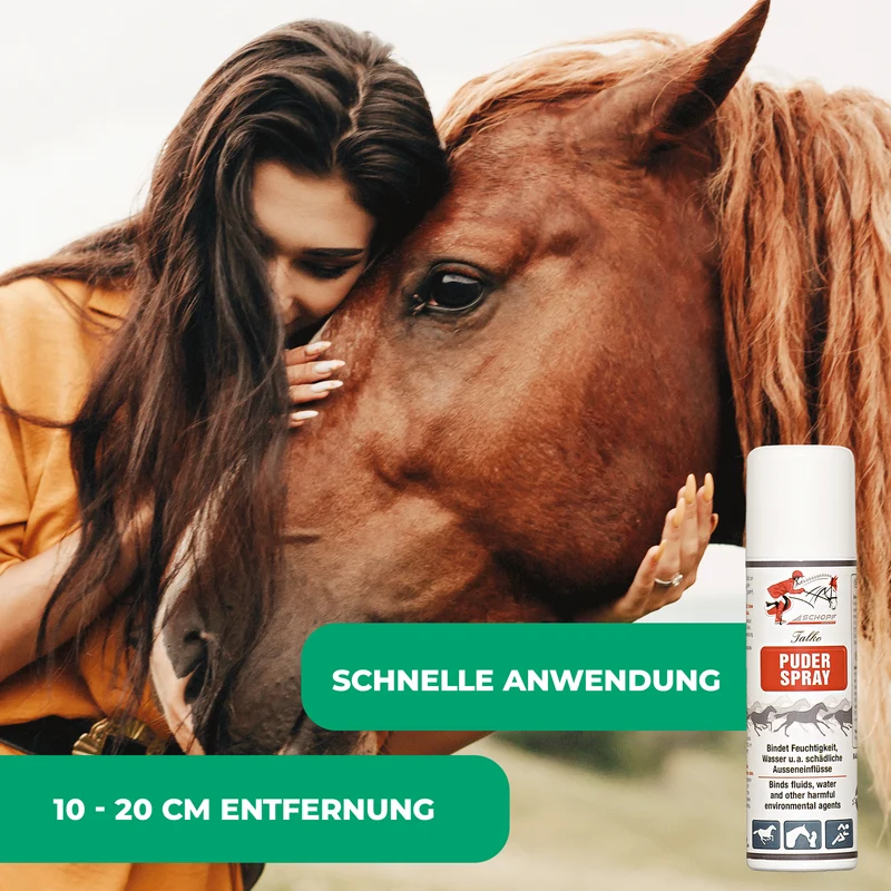 Talko Puderspray: Effektiver Feuchtigkeitsschutz für Pferdeflächen