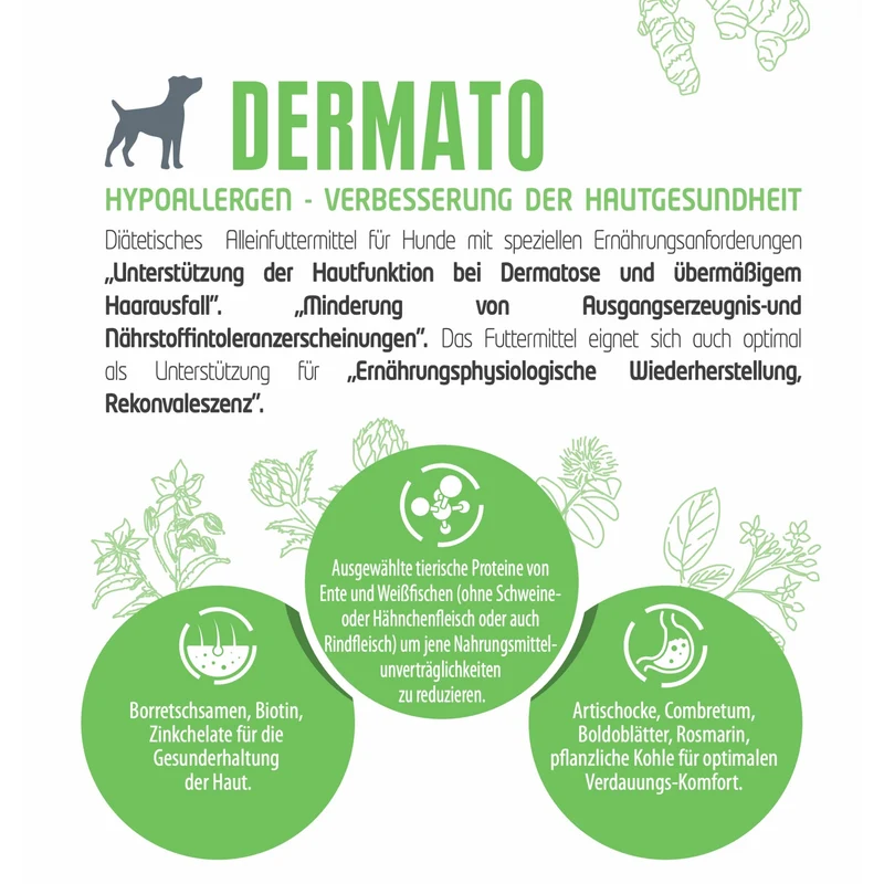 Flatazor Pro-Nutrition Protect DERMATO – Premium Hundefutter für gesunde Haut & glänzendes Fell bei Hautproblemen, Juckreiz & Allergien