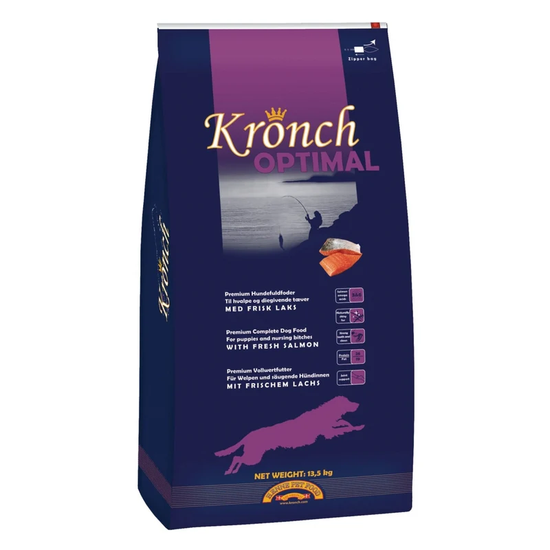 Henne Pet Food Kronch Optimal – Premium Welpenfutter mit Lachs für gesundes Wachstum, starke Knochen & optimale Entwicklung – Ideal für Welpen, kleine Hunde, trächtige & säugende Hündinnen