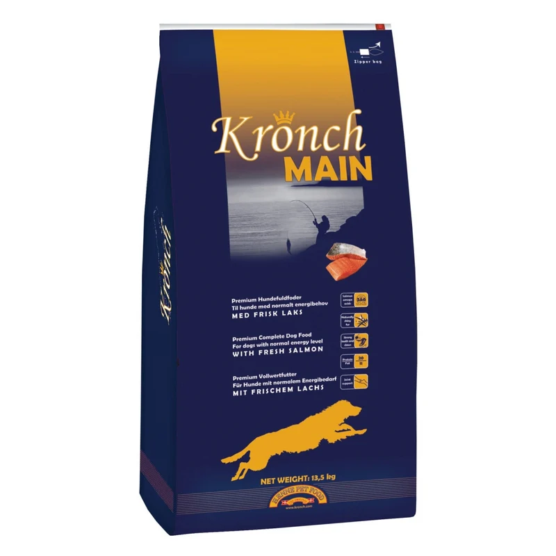 Henne Pet Food Kronch Main – Premium Lachs-Trockenfutter für Senioren & übergewichtige Hunde mit niedrigem Energiebedarf