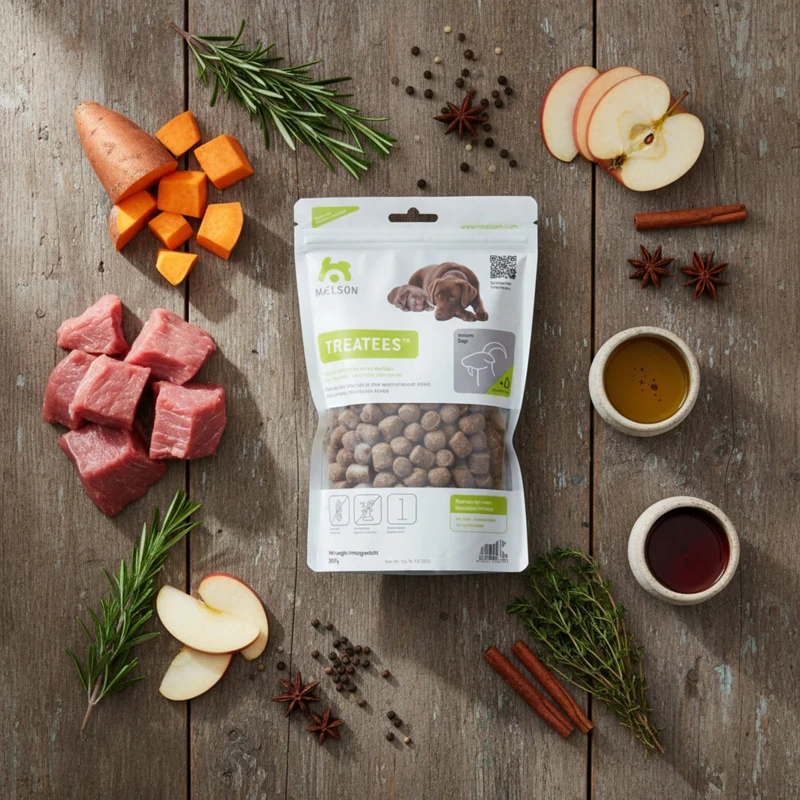 Maelson Treatees Soft Hundesnacks mit Ziege – Getreidefreie Premium-Belohnung für sensible Hunde