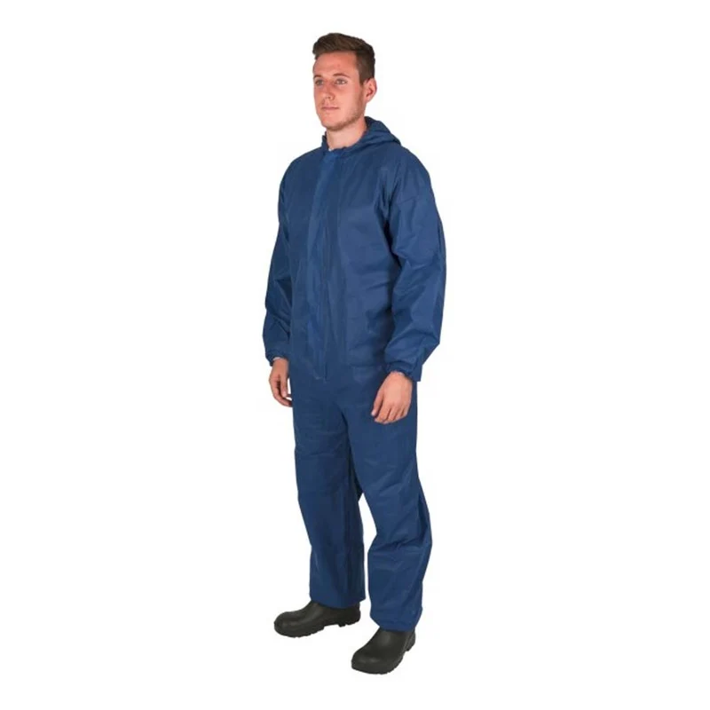 Tuta monouso protettiva in polipropilene - blu