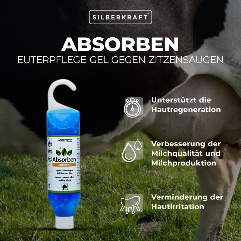 Absorben: Euterpflege-Gel gegen Zitzensaugen für Kälber und Kühe