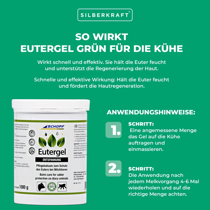 Eutergel grün: Schützendes Pflegebalsam für Kühe