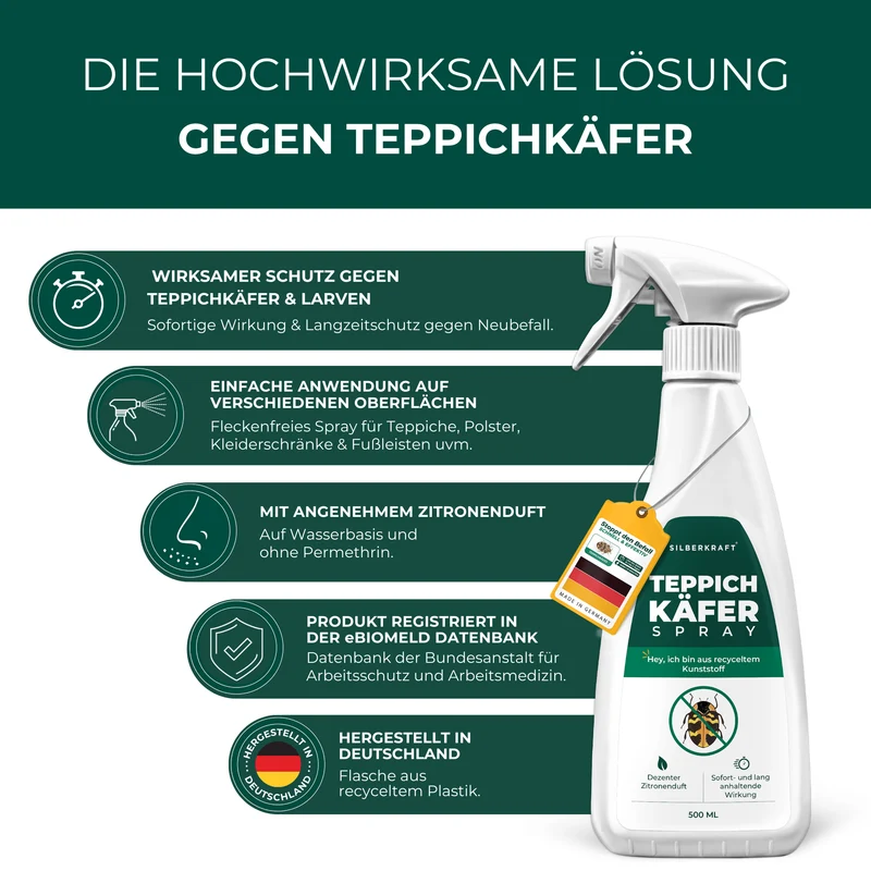 Teppichkäfer Spray - Teppichkäfer vertreiben & loswerden