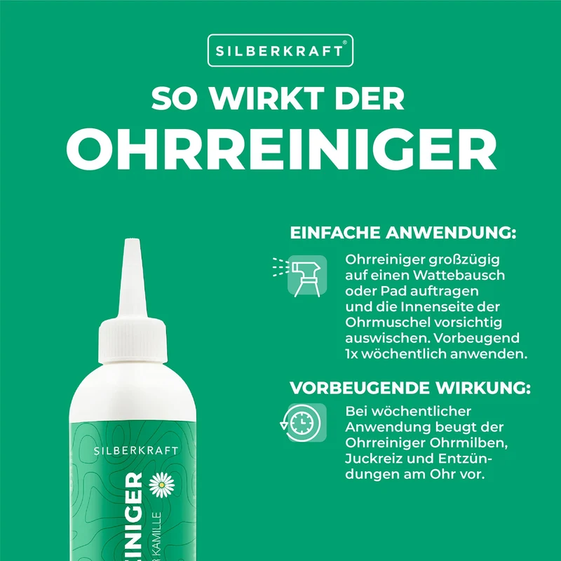 Ohrreiniger mit Kamillen-Extrakt für Hunde & Katzen