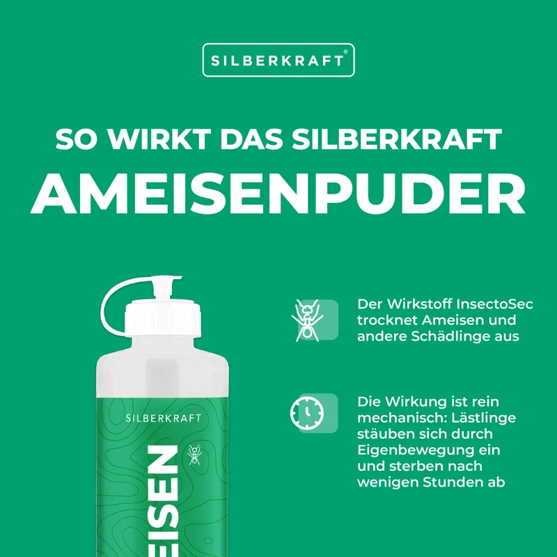 Ameisen-frei Pulver – Ameisenmittel für Innen & Außen – 100% Kieselgur – Alternative zu Ameisenköder und Ameisenspray