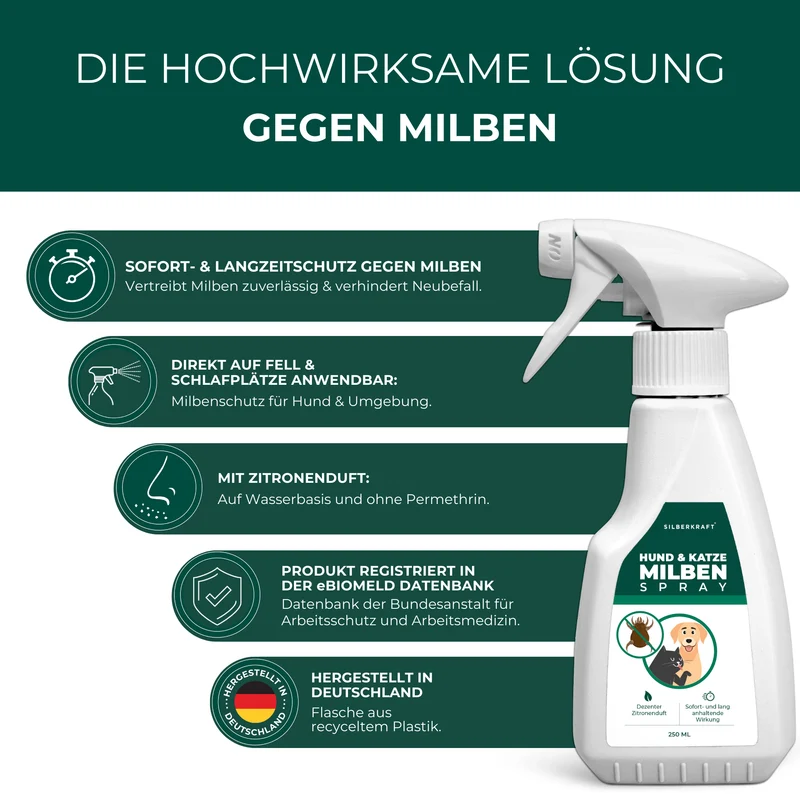 Milbenspray für Hunde & Katzen