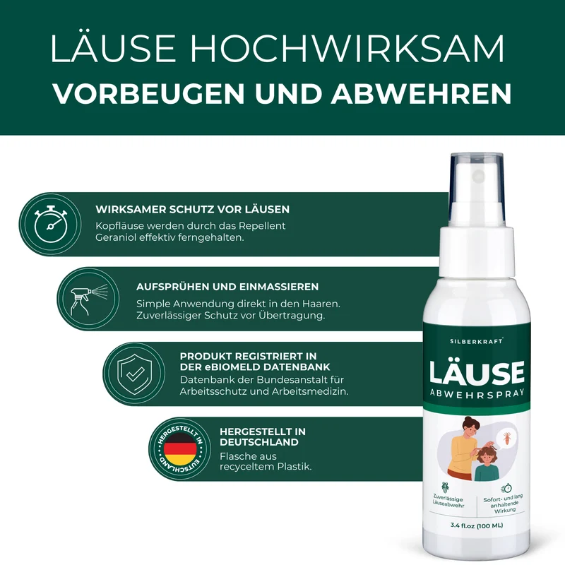 Kopfläusespray | Läuseabwehrspray Spray gegen Läuse / Kopfläuse
