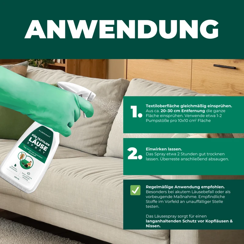 Läusespray für Textilien und Kopfläuse vorbeugen Spray