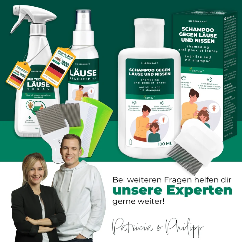 Kopfläuse-Shampoo - Läuseshampoo für Kinder & Erwachsene inkl. Nissenkamm Läuse Shampoo