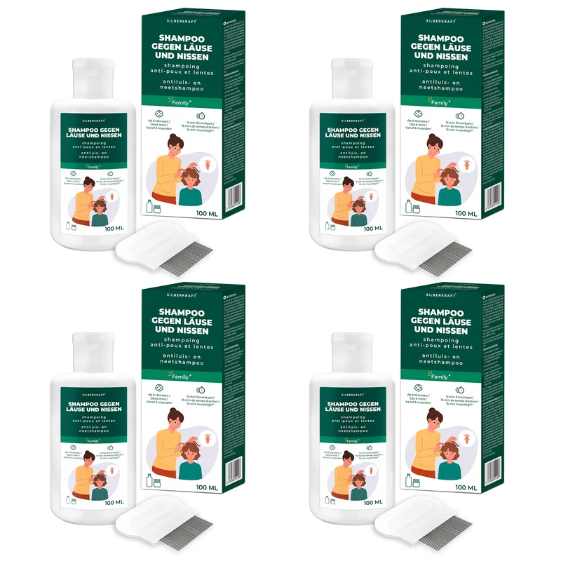 Kopfläuse-Shampoo - Läuseshampoo für Kinder & Erwachsene inkl. Nissenkamm Läuse Shampoo