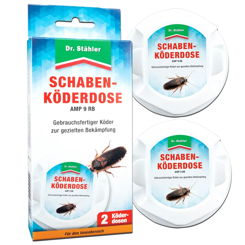 Schaben-Köderdose für Innenräume gegen die deutsche Schabe, gemeine Küchenschabe und Amerikanische Großschabe