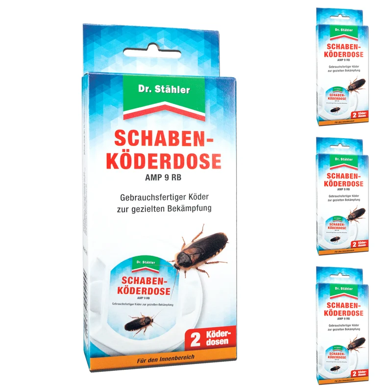Schaben-Köderdose für Innenräume gegen die deutsche Schabe, gemeine Küchenschabe und Amerikanische Großschabe