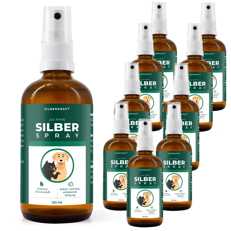 Kolloidales Silberspray 100 ml - Spray zur Wundheilung - Hautpflege bei Ungezieferbefall, Juckreiz, Infektionen, Entzündungen - für Hunde, Katzen, Nagetiere und andere Haustiere