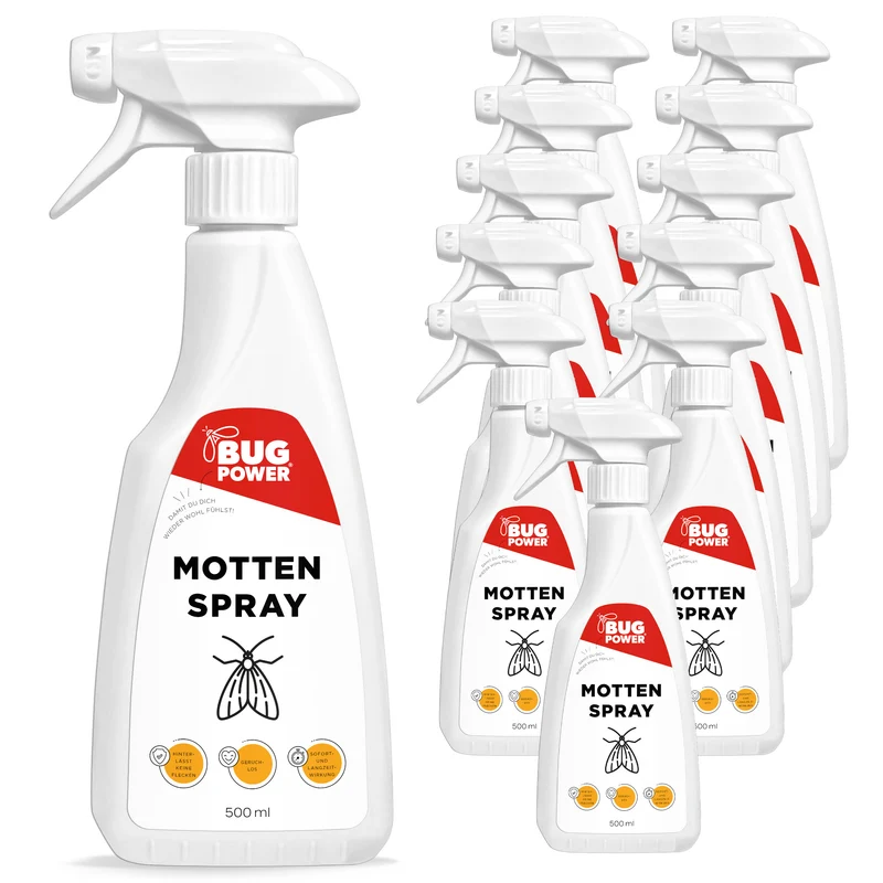 BugPower Mottenspray gegen Kleider- & Lebensmittelmotten - mit Knock-down-Effekt