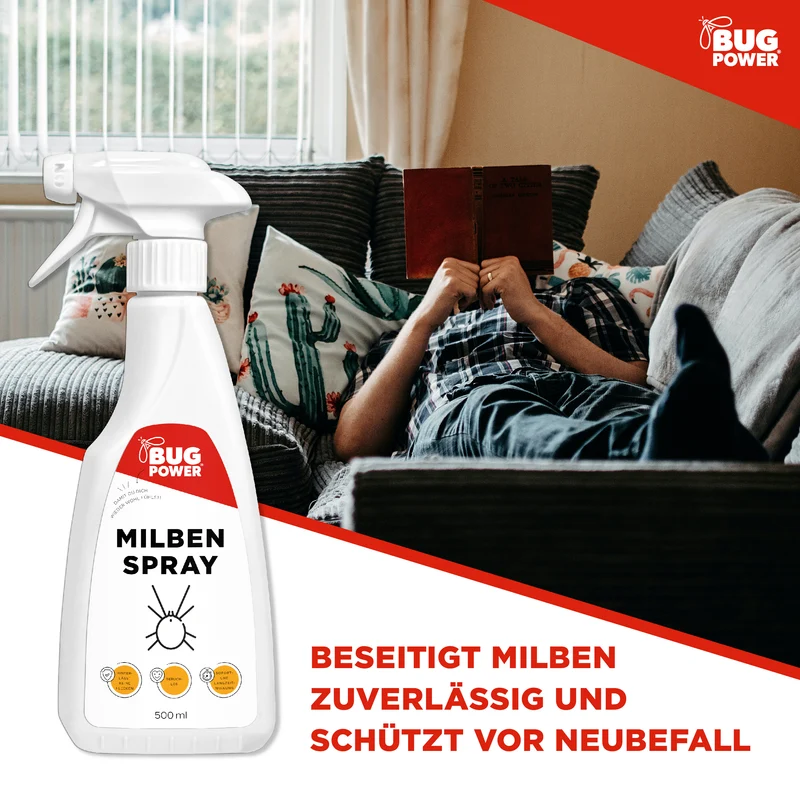BugPower Milben Spray für Textilien 500 ml- hinterlässt keine Flecken