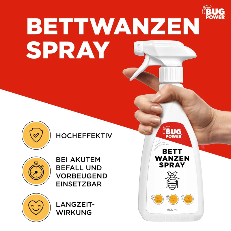 BugPower Bettwanzen Spray - effektiv gegen Bettwanzen und deren Larven