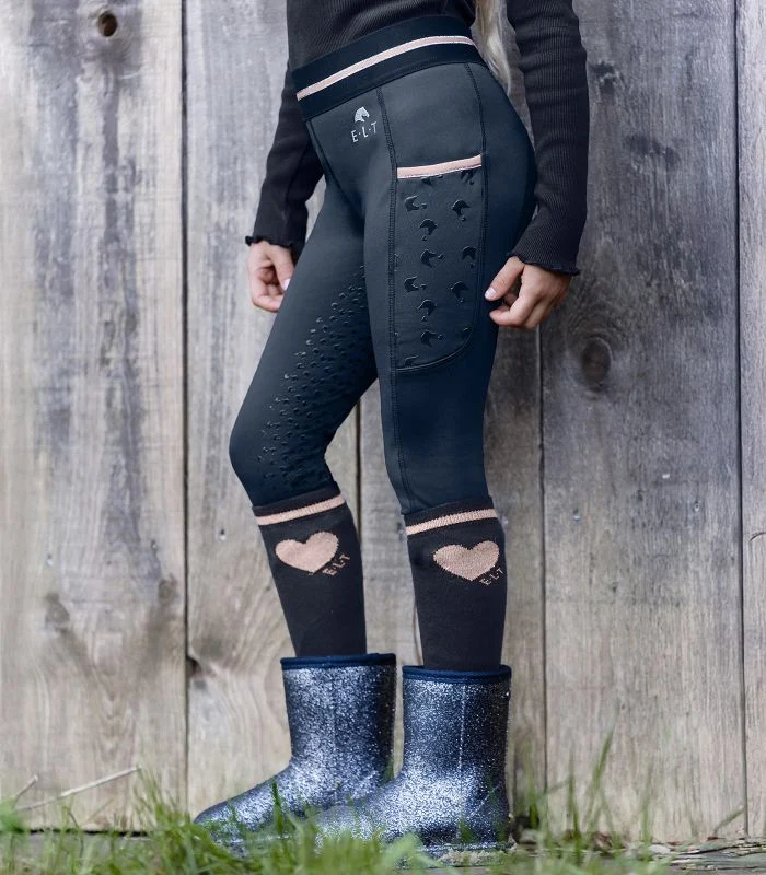 Leggings da Equitazione Termici Bambina Lucky Leni con Glitter e Silicone