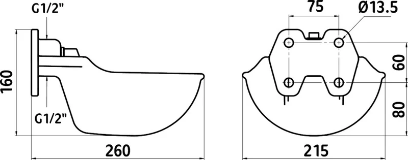 Abbeveratoio con valvola tubolare g51 smaltato