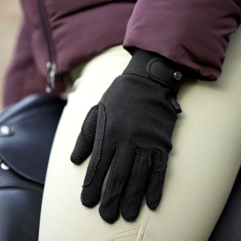 Guanti Da Equitazione Invernali Nero Con Presa Antiscivolo