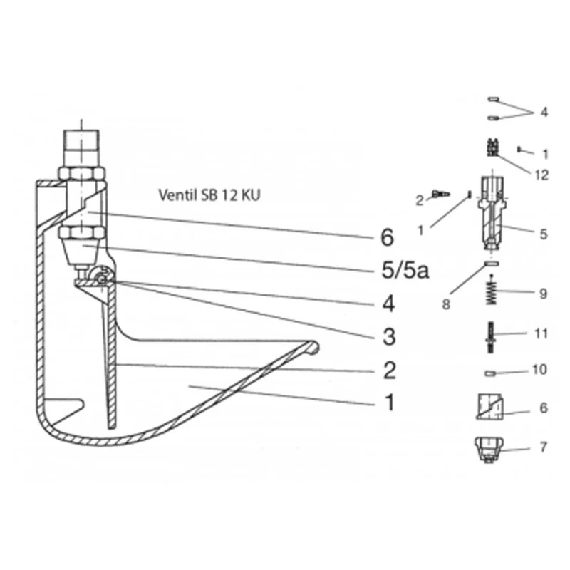 Abbeveratoio SB 12 KU in plastica con valvola a bassa pressione