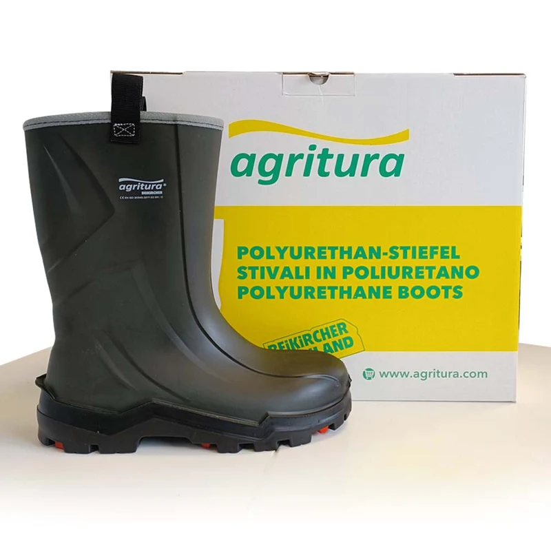 Agritura Stivali S5 Verde Basso in Poliuretano Protezione Antinfortunistica in Ambiente Agricolo