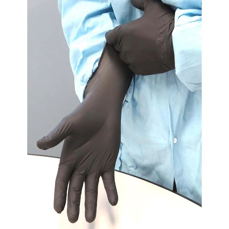 Guanti Showa 6112PF Nero 100 pezzi - monouso e biodegradabile
