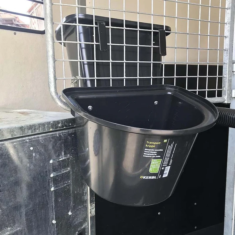 Mangiatoia portatile con staffa per aggancio in plastica antischegge