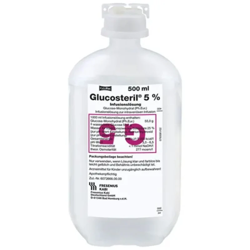 Glucosteril 5 %, Infusionslösung, Plastikflasche 500 ml, 5000 ml Lösung