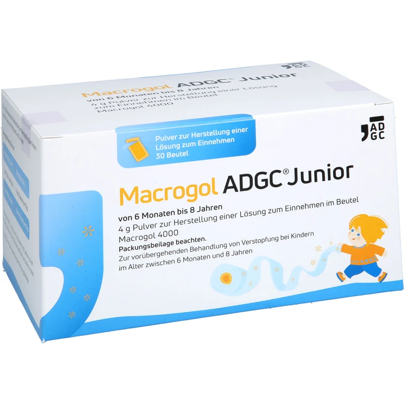 Macrogol ADGC Junior 6M – 8J Pulver bei Verstopfung, 30 g Pulver