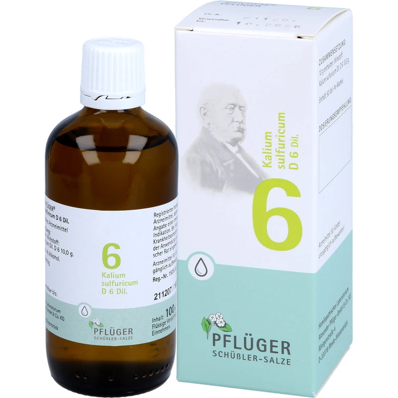 Biochemie Nr.6 Kalium sulfuricum D6 Pflüger Dil., 100 ml TRO